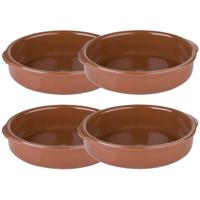 Regas Ovenschalen terracotta - 4x stuks - D17 x H9 cm van aardewerk - 300ml - Tapas schalen