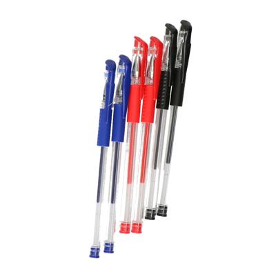 DID Gelpennen - 6x stuks - blauw/rood/zwart - met dop - kantoor/school