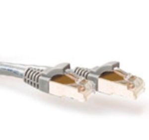 ACT Grijze 1,5 meter LSZH SFTP CAT6A patchkabel met RJ45 connectoren