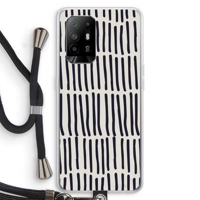 Moroccan stripes: Oppo A94 5G Transparant Hoesje met koord