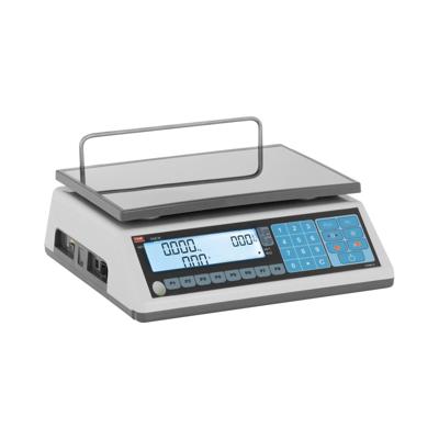 Prijsweegschaal - geijkt - 15 kg / 5 g - 30 kg / 10 g - 23 x 30 cm - Dubbele-LCD