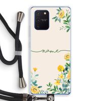 Gele bloemen: Samsung Galaxy Note 10 Lite Transparant Hoesje met koord