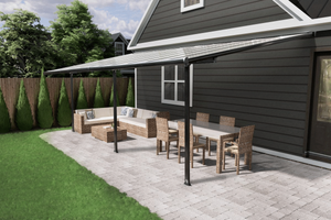 Van Kooten Livingdream Veranda 618x305 cm - antraciet - polycarbonaat dak - Bouwpakket- - Aluminium- Van Kooten