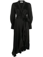 ZIMMERMANN long-sleeve wrap silk minidress - Noir - thumbnail