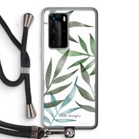 Tropical watercolor leaves: Huawei P40 Pro Transparant Hoesje met koord