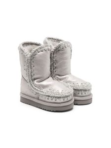 Mou Kids Eskimo metallic-sheen boots - Argent