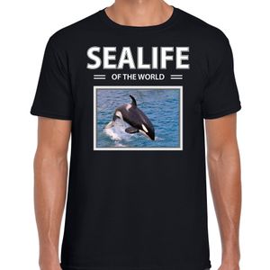 Orkas t-shirt met dieren foto sealife of the world zwart voor heren