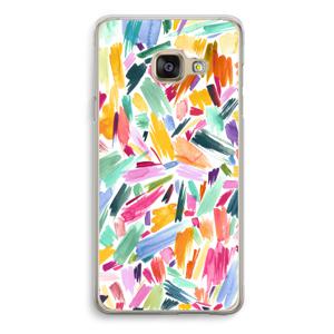 Watercolor Brushstrokes: Samsung Galaxy A3 (2016) Transparant Hoesje