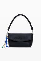 Middelgrote tas met 3D-logo en klep - BLACK - U