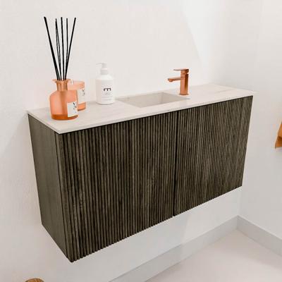 Toiletmeubel Mondiaz Joya Dlux | 80 cm | Meubelkleur Shadow | Faye wastafel Meli Wasbak Midden | 1 kraangat