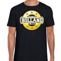 Holland is here t-shirt zwart voor heren - thumbnail