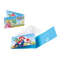 Super Mario uitnodigingen, 8st.