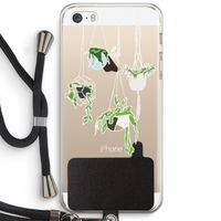 Hang In There: iPhone 5 / 5S / SE Transparant Hoesje met koord