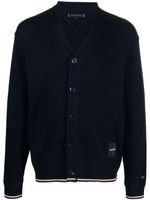 Tommy Hilfiger cardigan à patch logo - Bleu