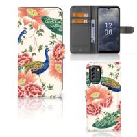 Telefoonhoesje | Met pasjeshouder | voor Nokia G60 Pink Peacock