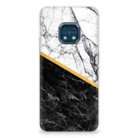 Nokia XR20 | TPU | Siliconen hoesje | Marmer Wit Zwart - Origineel Cadeau Man