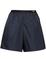 Prada short Re-Nylon à logo triangulaire - Bleu