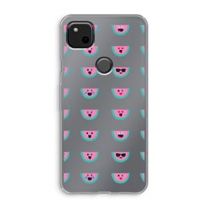 Smiley watermeloenprint: Google Pixel 4a Transparant Hoesje