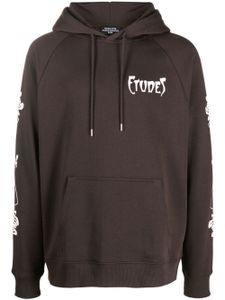 Etudes hoodie Racing Paris à logo imprimé - Marron