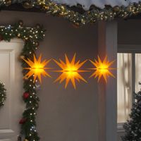 Hanglampen Moravische ster met LED's 3 st inklapbaar geel - thumbnail