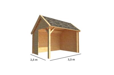 Overkapping Michelle 350 cm bij 250 cm diep Kapschuurdak - Warentuin collection