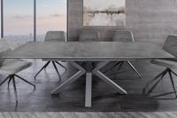 Uitschuifbare eettafel ETERNITY 160-200cm grafietgrijs keramiek zwart metaal - 46624