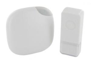Chacon Draadloze deurbel set 300m plug-in design wit + flits - 8415101