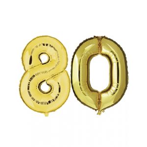 Opblaas 80 jaar ballonnen goud