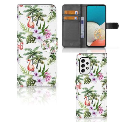 Samsung Galaxy A53 | Telefoonhoesje | Met pasjeshouder | Flamingo Palms