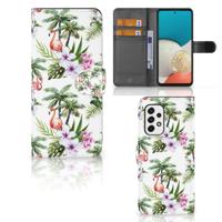 Samsung Galaxy A53 | Telefoonhoesje | Met pasjeshouder | Flamingo Palms