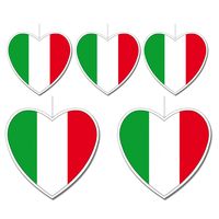 5-delige hou van Italie versiering set hartjes van 14 cm en 28 cm