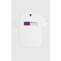 Heren-T-Shirt met Korte Mouwen Champion Crewneck Wit Maat M