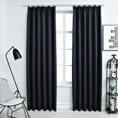 VidaXL Gordijnen verduisterend met haken 2 st 140x225 cm antraciet