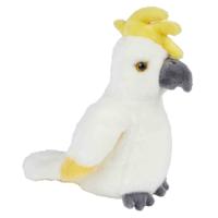Ravensden Kaketoe vogel pluche knuffeldier - 18 cm - wit - Speelgoed knuffels