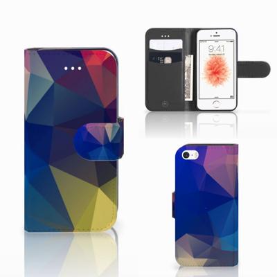 Apple iPhone 5 | 5s | SE | Book Case | Polygon Dark