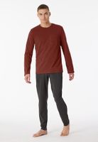 Schiesser Schiesser Pyjama Long terracotta brown 180259 50/M