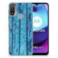 Motorola Moto E20 | E40 Bumper Hoesje Wood Blue - thumbnail