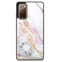 Samsung Galaxy S20 FE glazen hardcase - Parelmoer marmer Samsung Galaxy S20 FE glazen hardcase - Parelmoer marmer