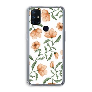 Peachy flowers: OnePlus Nord N10 5G Transparant Hoesje