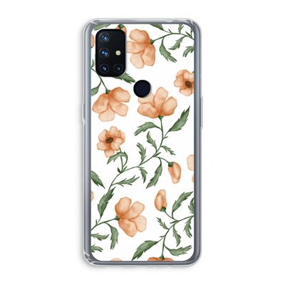 Peachy flowers: OnePlus Nord N10 5G Transparant Hoesje