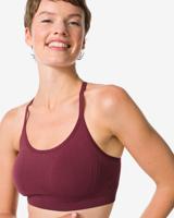 HEMA Damessporttop light support naadloos donkerrood (donkerrood)