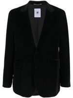 PT Torino blazer en velours à simple boutonnage - Noir