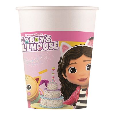 Papieren Bekers Gabby&apos;s Poppenhuis, 8st.