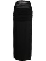 Christopher Esber tulle-trim ruched maxi skirt - Noir - thumbnail