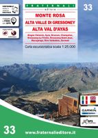 Wandelkaart 33 Monte Rosa, Alta Valle di Gressoney, Alta Val d'Ayas | Fraternali Editore
