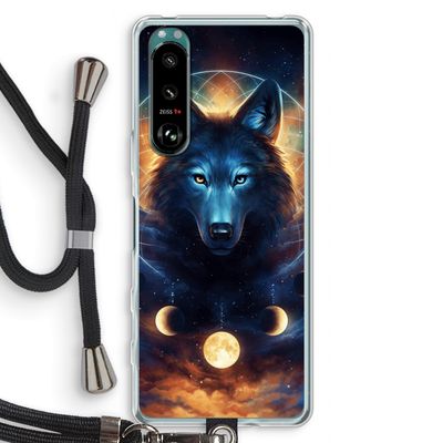 Wolf Dreamcatcher: Sony Xperia 5 III Transparant Hoesje met koord