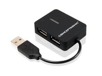 Conceptronic C4PUSB2 USB 2.0-hub 4 poorten Zwart - thumbnail