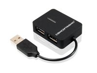 Conceptronic C4PUSB2 4-poorts USB 2.0 Hub - Wit / Zwart - thumbnail