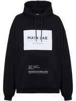 Balmain hoodie en coton mélangé à patch logo - Noir