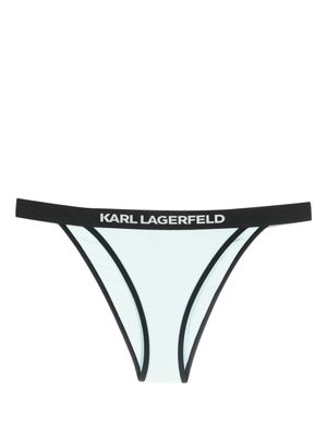 Karl Lagerfeld bas de bikini à taille à logo - Bleu